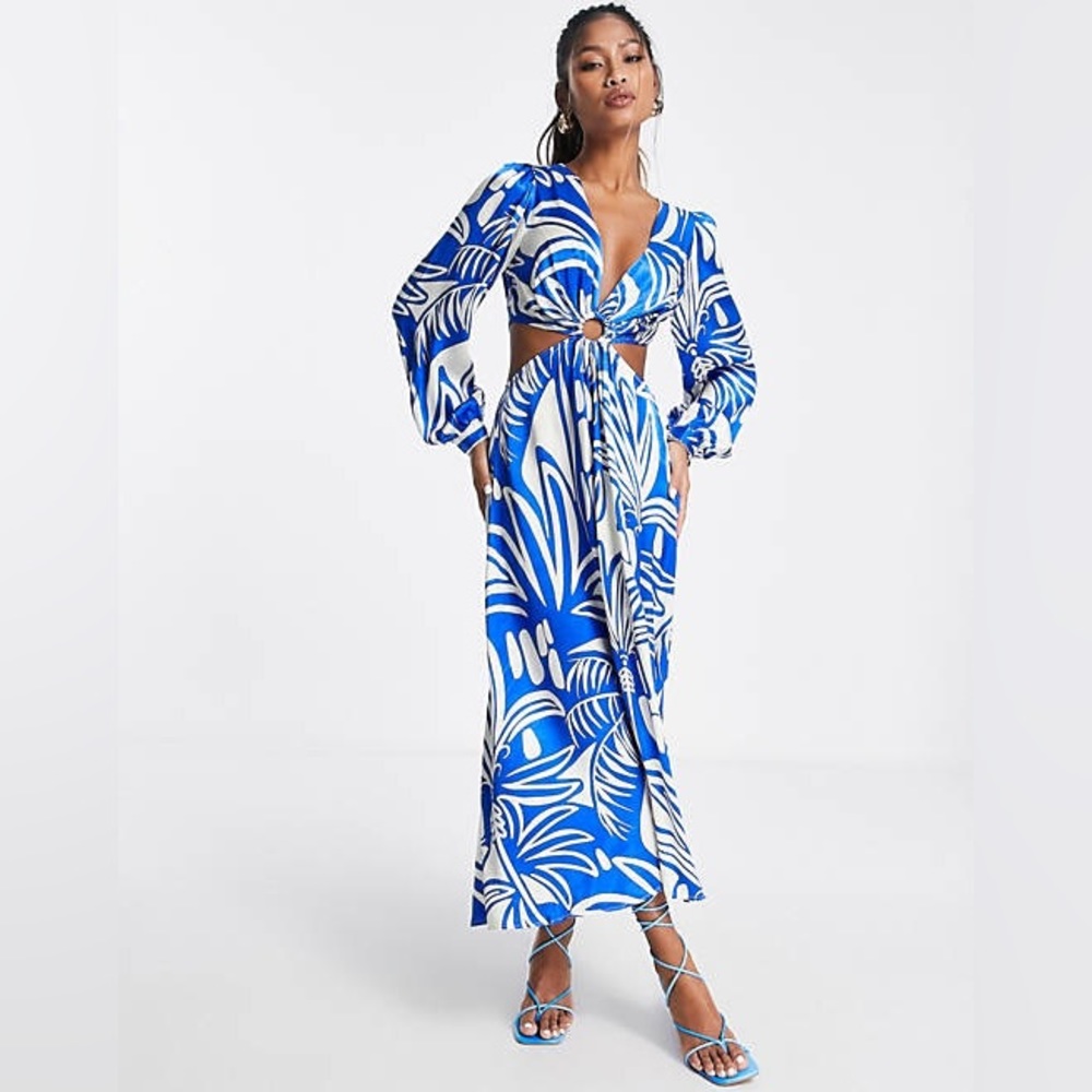 Topshop Tropical Print Dress